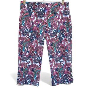 Attyre NY “Caroline” crop paisley capris M 8